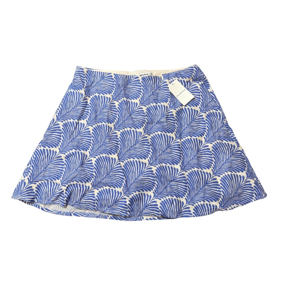 Abercrombie & Fitch Sienna Mini Skort Size XS Blue White Linen Blend NWT Palm